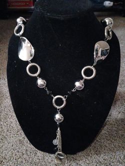 Silver and Black Necklace