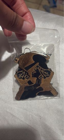 Wood carved earrings