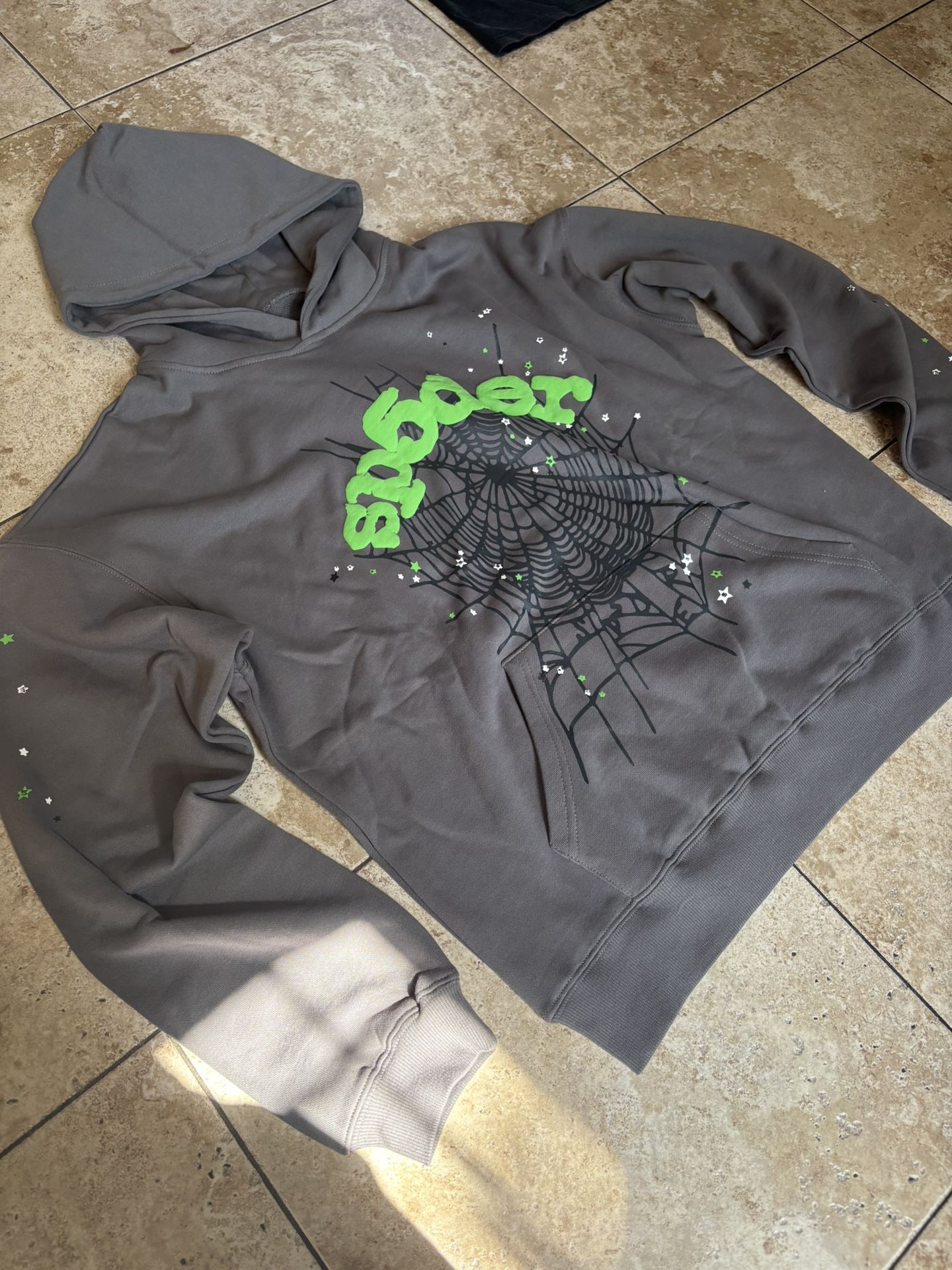 Green Gray Spider Hoodie BRAND NEW