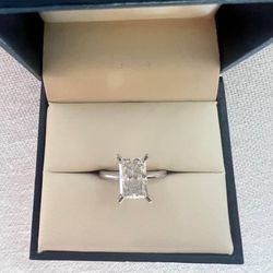 2.66 Radiant Cut Solitaire 14k White Gold 