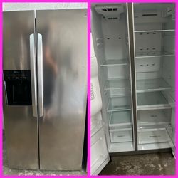 Side By Side Stainless Steel Refrigerator 
