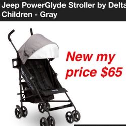 New in box jeep stroller light weight  black & gray $65 firm Cash only east Palmdale 