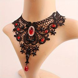 Black Clavicle Lace Necklace Brand New 