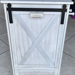 White Farmhouse Style Dog Storage and Feeding Station