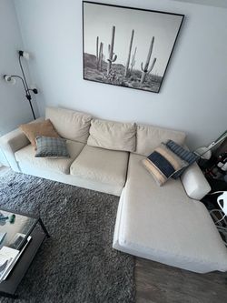 Two piece L shaped couch