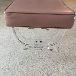 Vintage Footstool/ Powder room Seat Pink