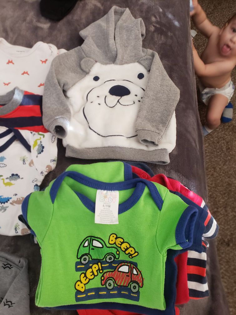 Huggies box of baby boys clothes