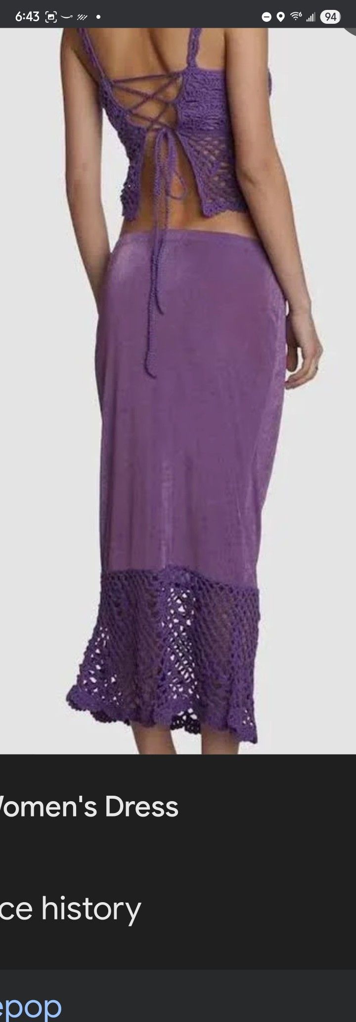 Delias Purple Crochet Dress 