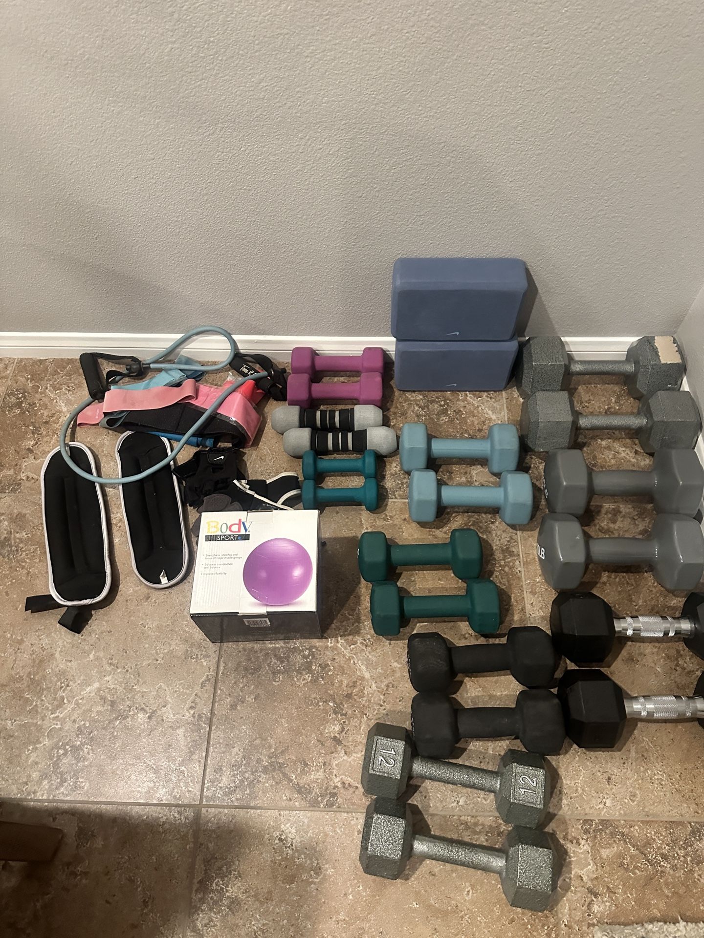 Great Condition Assorted Weights And More