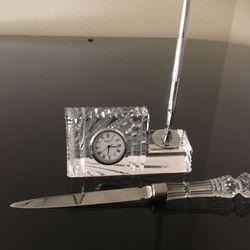 Waterford  Crystssl pen holder and letter opener