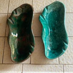 2- Ashtrays Antique Mid Century "Plymouth Product Co"