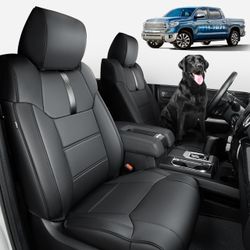Super Cover for Toyota Tundra Seat Covers 2014-2021 (CrewMax only), Full Covered Leather Seat Protectors for Tundra 2021 2020 2019 2018 2017 2016 2015