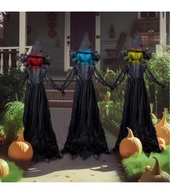 NEW!! Set of 3 Light-Up Halloween Witch Decorations