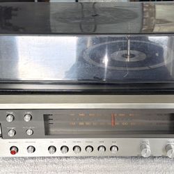 Sears Solid State AM/FM-8 Track Player/Record Stereo System-Turntable and Top Cover-Vintage-Used-Read Description.  
