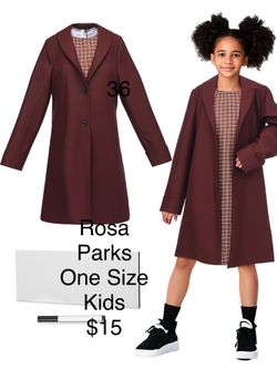 Girls Rosa Parks Black History Costume One Size School Project