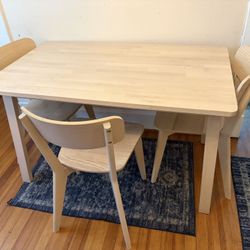 IKEA wood table With Four Chairs 