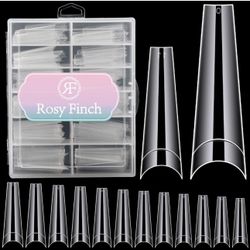 Rosy Finch French Coffin Nail Tips