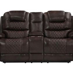 New Genuine Leather Sofa And Loveseat With Power Recliners And Power Headrest