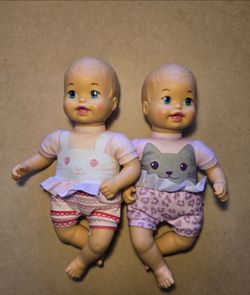 Mattel 2013 12" Little Mommy Twin Dolls. Excellent Condition.