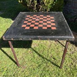 Vintage 1930’s-40’s Shwayder Bros. Samson Checkered Board Folding Game Card Table