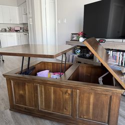 Wood Lift Coffee Table with Storage