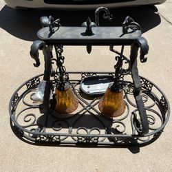 Wrought Iron Chandelier Pot Rack
