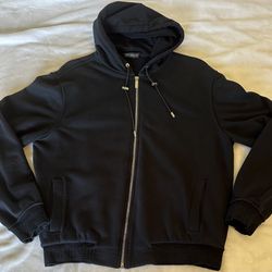 Versace hooded zip up jacket with front pockets