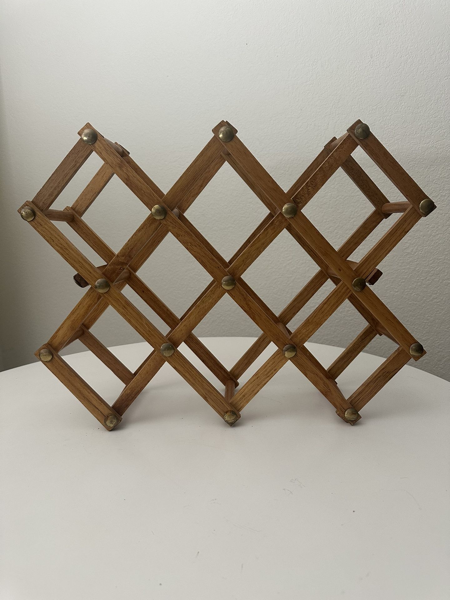 Vintage Folding Accordion Wood Wine Rack