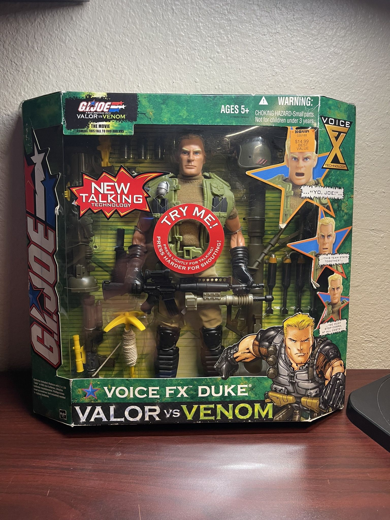 Vintage 2004 GI Joe Valor Vs Venom Voice FX Duke 12" Talking Big Action Figure