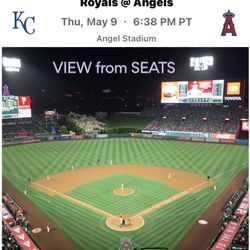 2 LA Angels Baseball tickets  + Parking vs Kansas City Royals Thursday May 9, 2024