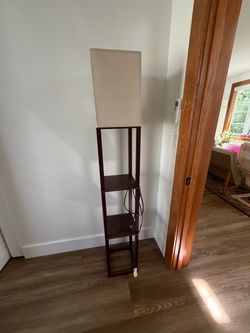 Floor Lamp with Built-In Shelves