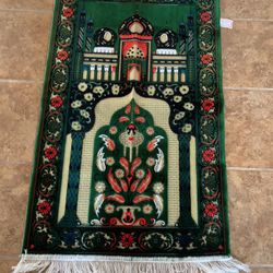 Green Turkish Prayer Rug.