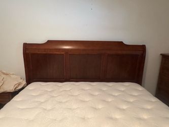 Wooden King Sleigh Bed Frame-Headboard/Footboard (mattress set sold separately)