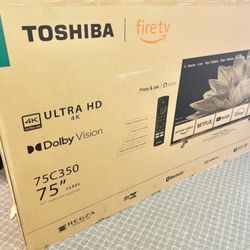 Tv 75 Toshiba Smart 4k HDTV In Box 6 Month Warranty. Free Delivery 
