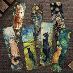 Brand New 30pcs Oil Painting Cats Themed Non-Repeating