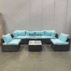 7pc Outdoor Sectional Wicker Patio Furniture Set
