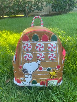 Loungefly Peanuts Snoopy Gingerbread House Mini Backpack