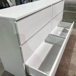 White Dresser New 6 Drawers Cómoda 60x15x30 ASSEMBLED 