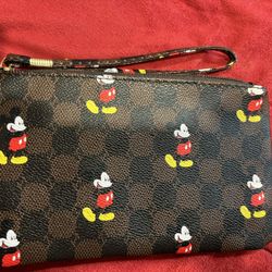 Disney Mickey Mouse Wallet Long Zipper Cartoon Fashion Women Girls Coin Purses Anime Leather Clutch