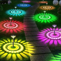 8 Pack Bright Solar Pathway Lights Outdoor Color Changing, IP67 Waterproof Solar Powered Garden Light for Walkway Yard Lawn Decorative(Multicolor&Warm