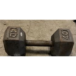 40 lb Single Hex Dumbbell Weight