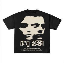 Two Faced Print Short Sleeve Graphic Unisex T
