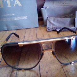 Dita Mach Five Limited Edition Gold Titanium Authentic Designer Sunglasses