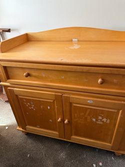 Wooden Baby Changing Table with Storage
