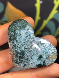 Moss Agate Heart Shaped Crystal
