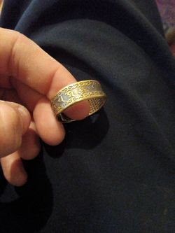 24k gold & 990 fine silverTibetan Sultra Good Fortune Ring