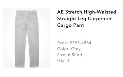 AE Stretch High-Waisted Straight Leg Carpenter Cargo Pant