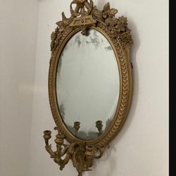 Antique Gilt Gesso Gerlandle Mirror-1800’s 
