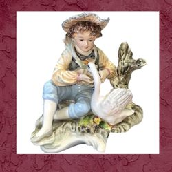 Vintage/Antique Arnart Creations Ceramic Porcelain Hand Painted Boy w Good Figurine