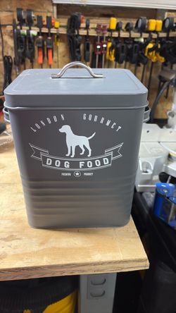 metal dog food storage bin